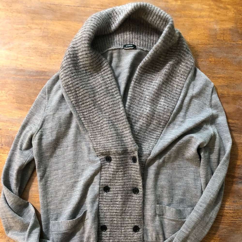 J Crew Grey Collared Sweater Women’s Medium/Small